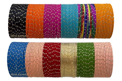Exotic Nion Dot Matte Finish Metal Bangles For Indian Attires